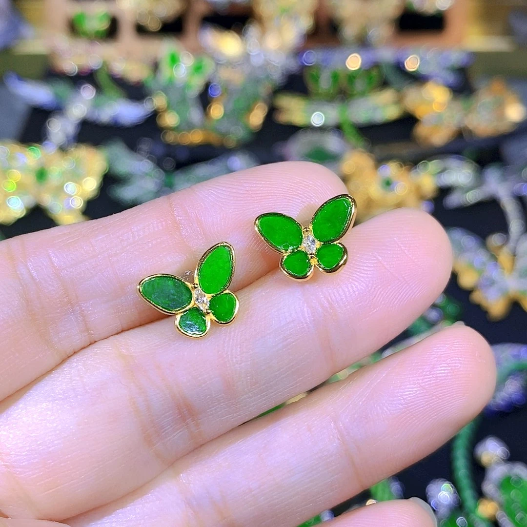 吊坠(不含链)银S925镶嵌翡翠