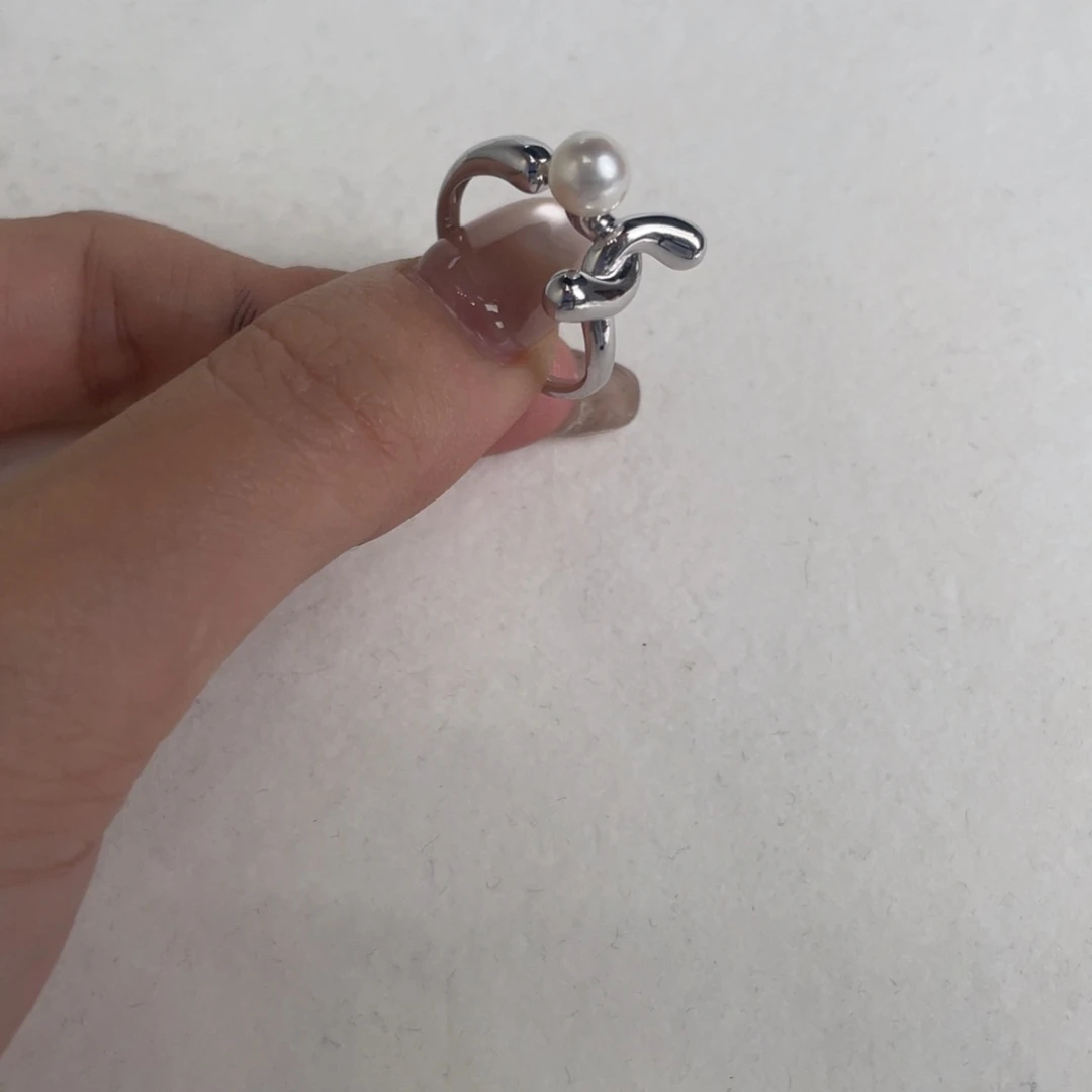 银S925镶嵌戒指海水珍珠
