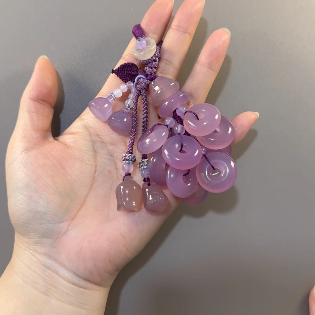 玛瑙/玉髓未镶嵌钥匙挂件