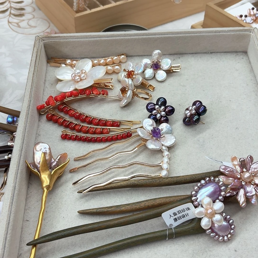 兔****淡水珍珠银S925镶嵌吊坠(不含链)