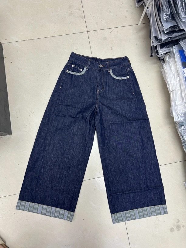 裤长85左右 普洗不褪色八分牛仔直筒裤80761