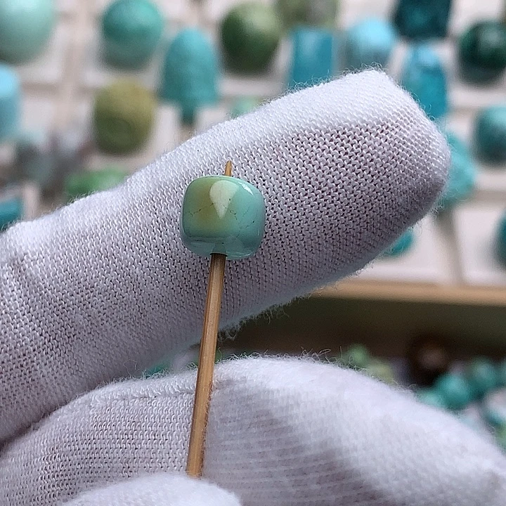 绿松石未镶嵌珠宝奇石直径8*7特色老型珠