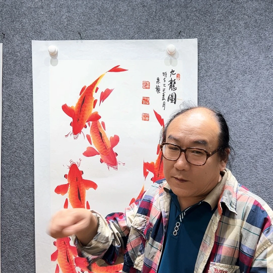 国画知鱼之乐纯手绘画