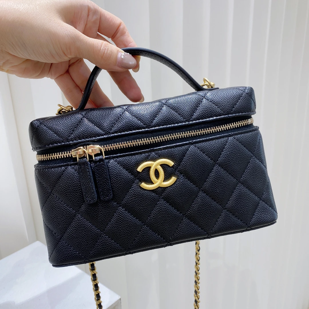 全新未使用 Chanel/香奈儿 25P 拉丝金扣LP饭盒包手提斜挎包