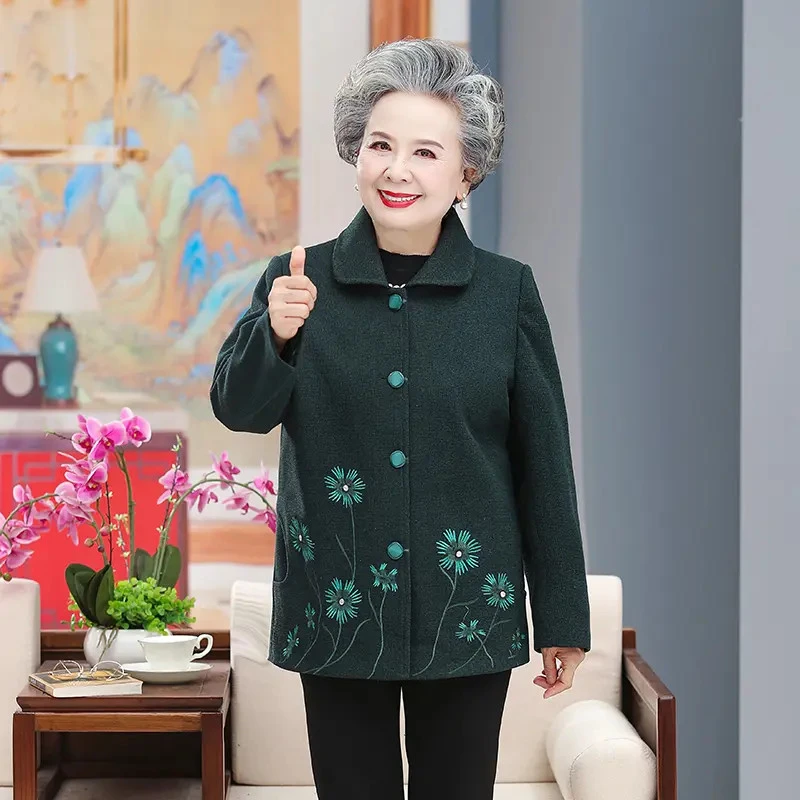 B91老年人秋装女奶奶装外套70岁80老太太老人衣服中年妈妈春秋