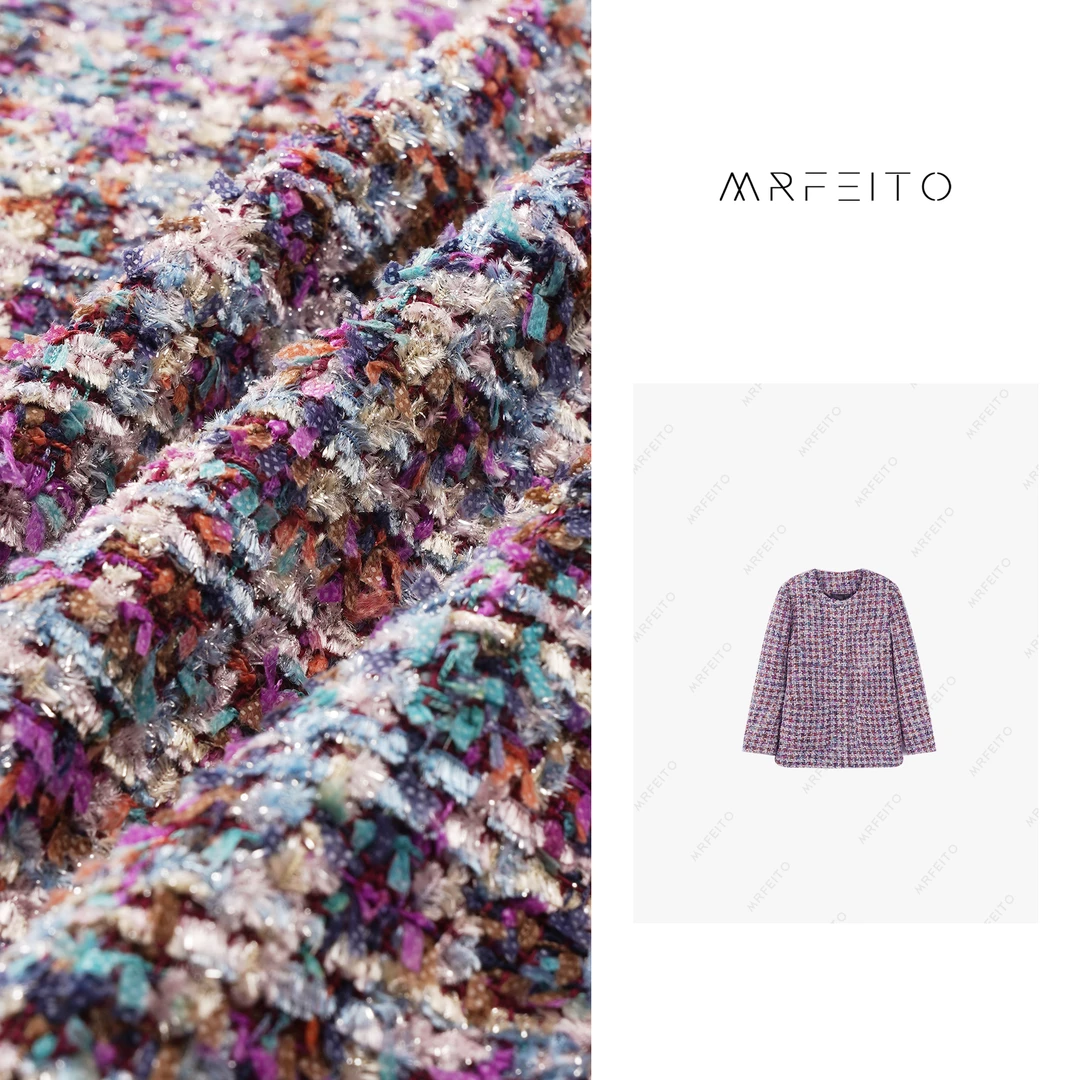 千鸟格小香风编织粗花时尚显瘦外套H270W01D29427