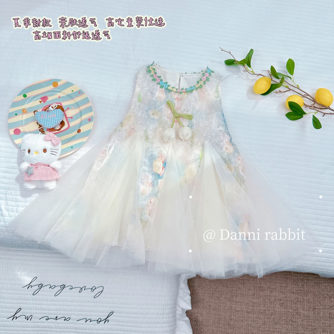 【Dannirabbit】*甜美可爱+花童仙子+郁金香女童连衣裙*X-7918