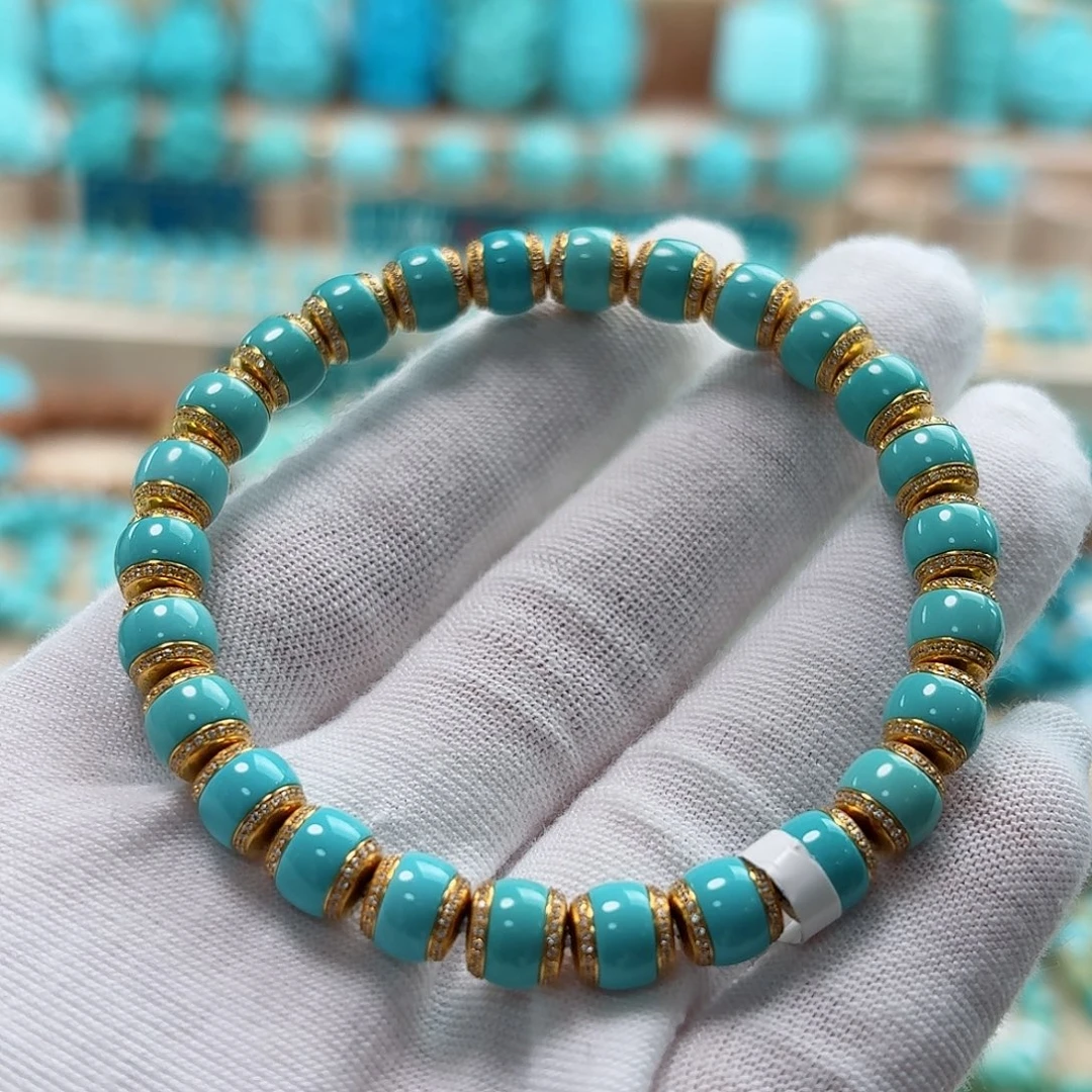 绿松石18K金镶嵌珠宝奇石