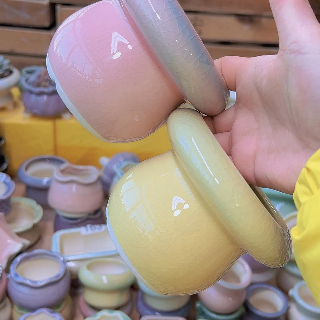 红陶陶瓷花盆当场满12包邮