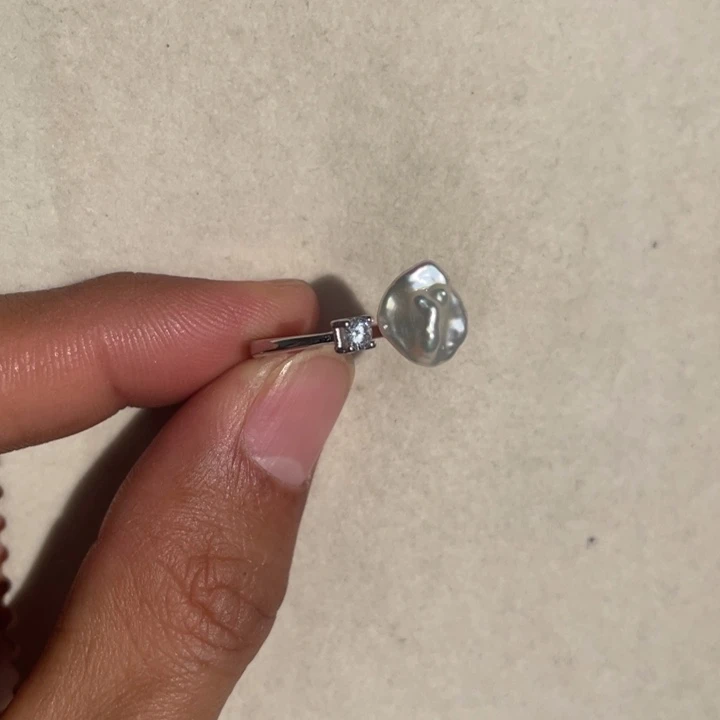 淡水珍珠戒指银S925镶嵌