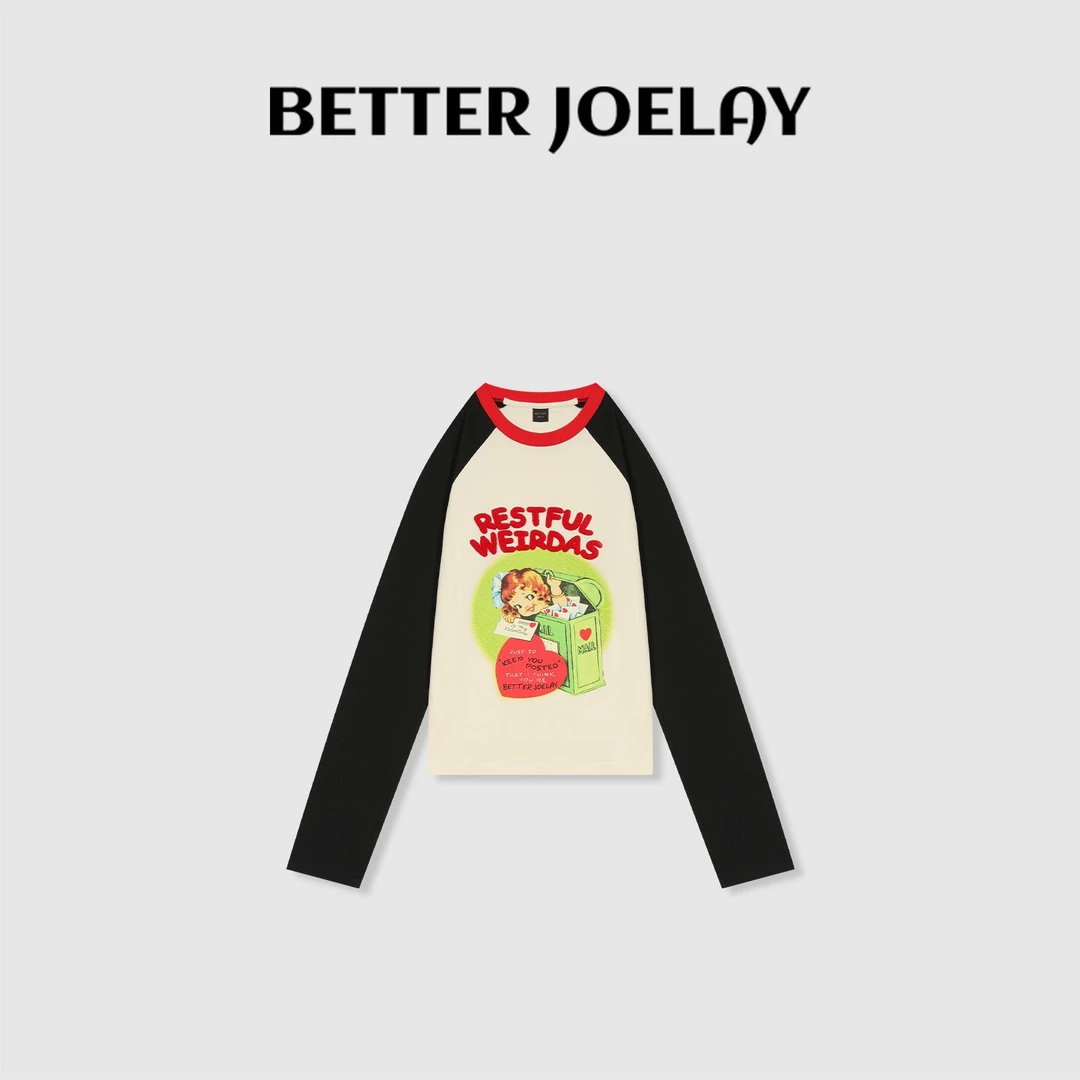 BETTER JOELAY-【裳海丽人】时尚百搭简约插肩长袖个性休闲风KH1885