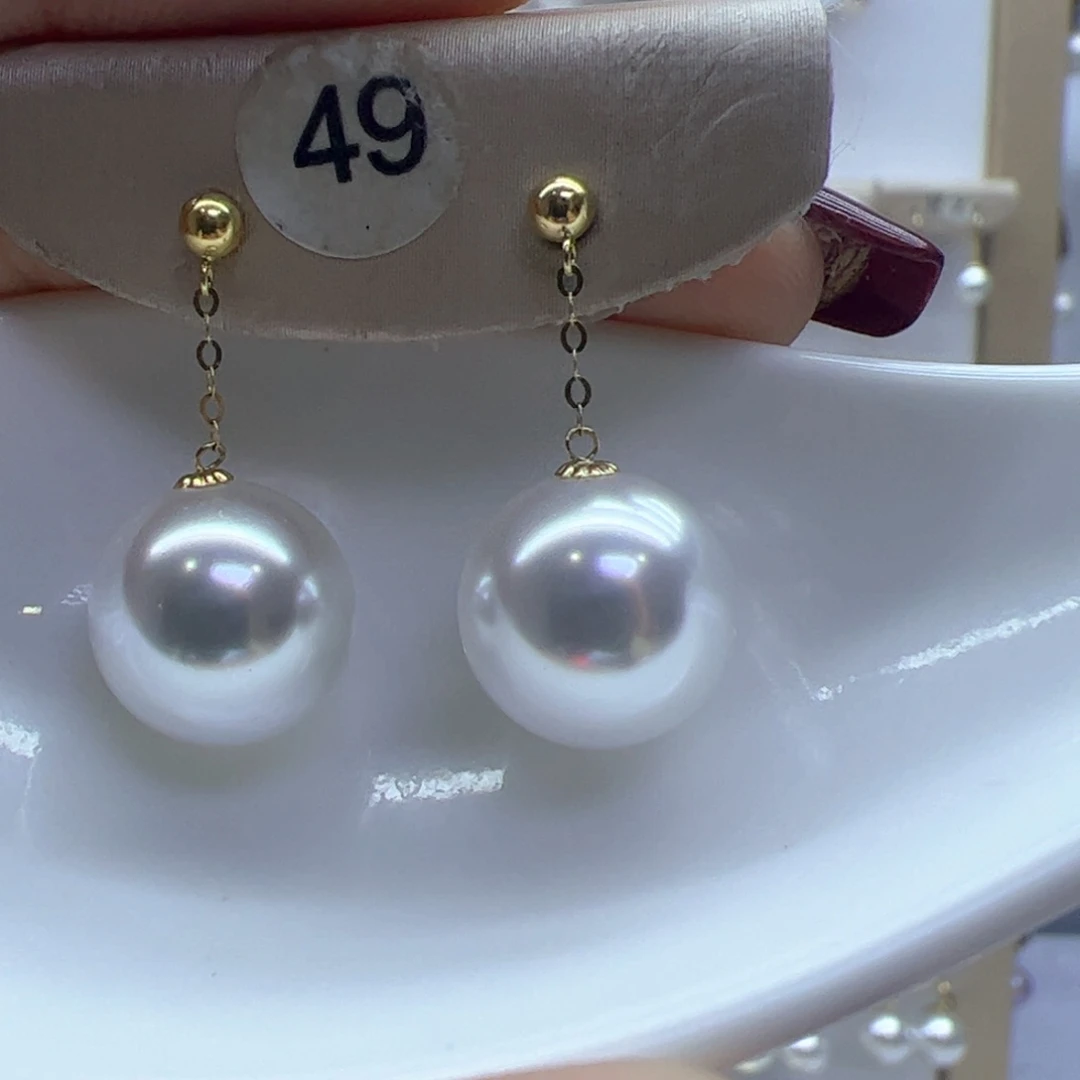 淡水珍珠耳饰18K金镶嵌