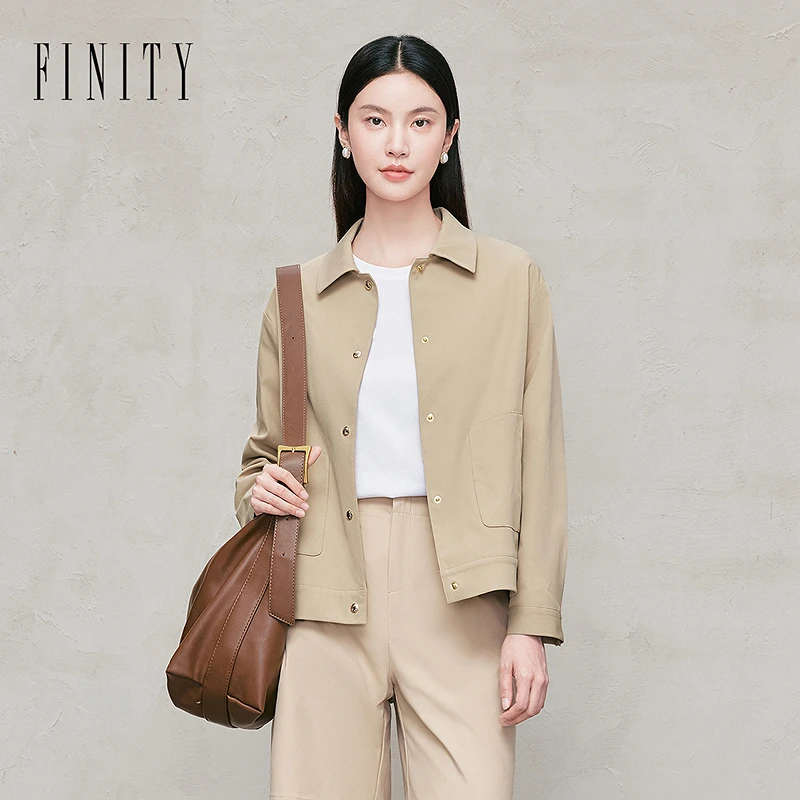 FINITY短外套小香风气质长袖短款时尚休闲秋冬粗花呢小个子款