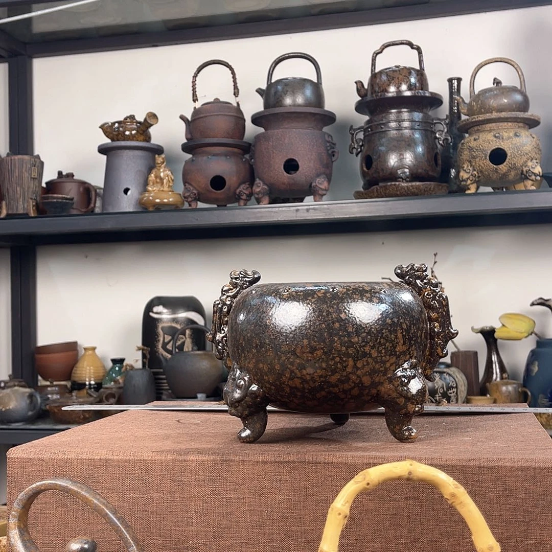 紫泥茶壶紫砂粗陶茶器