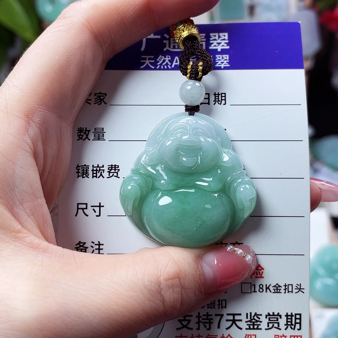翡翠未镶嵌颈饰佛公10