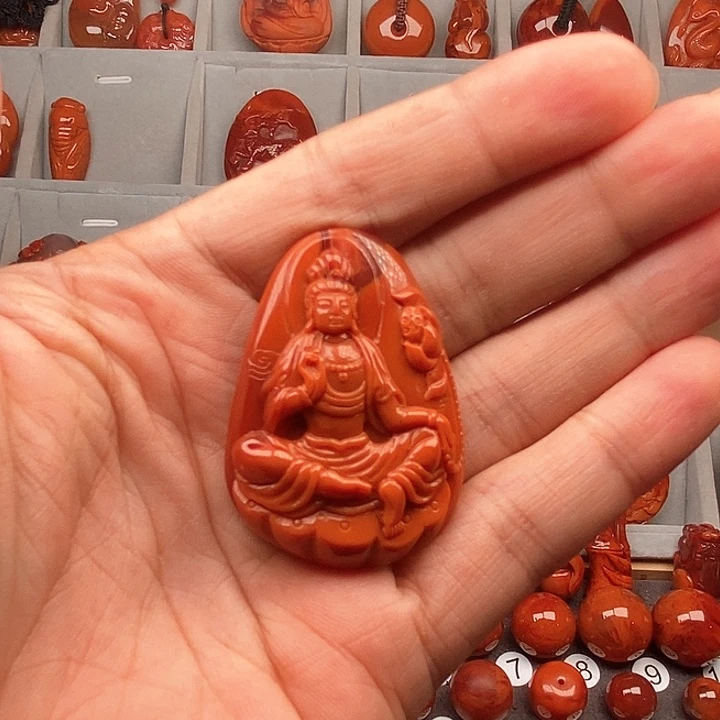 吊坠(不含链)未镶嵌南红玛瑙脚***烧