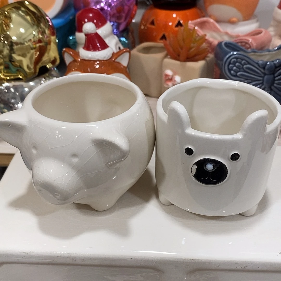 摆件陶盆有孔 瑕疵介意勿拍