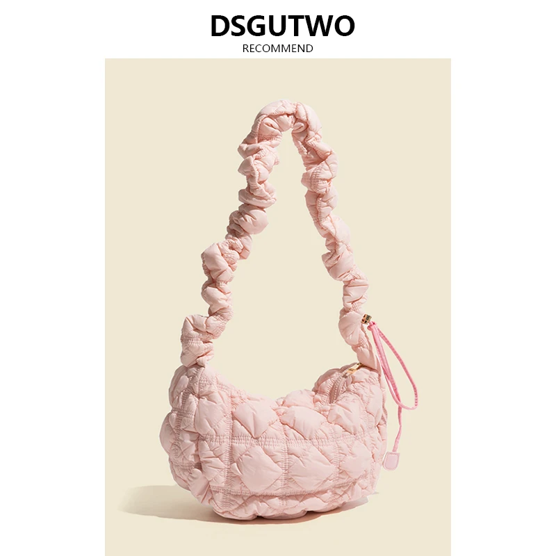 DSGUTWO小众设计云朵包褶皱饺子包泡泡包轻便大容量单肩斜挎包