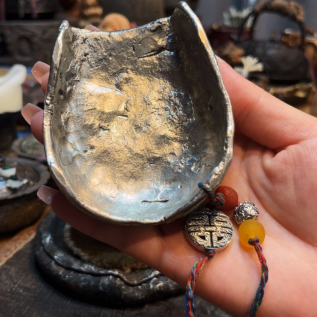 足锡全手工锻打加厚茶则