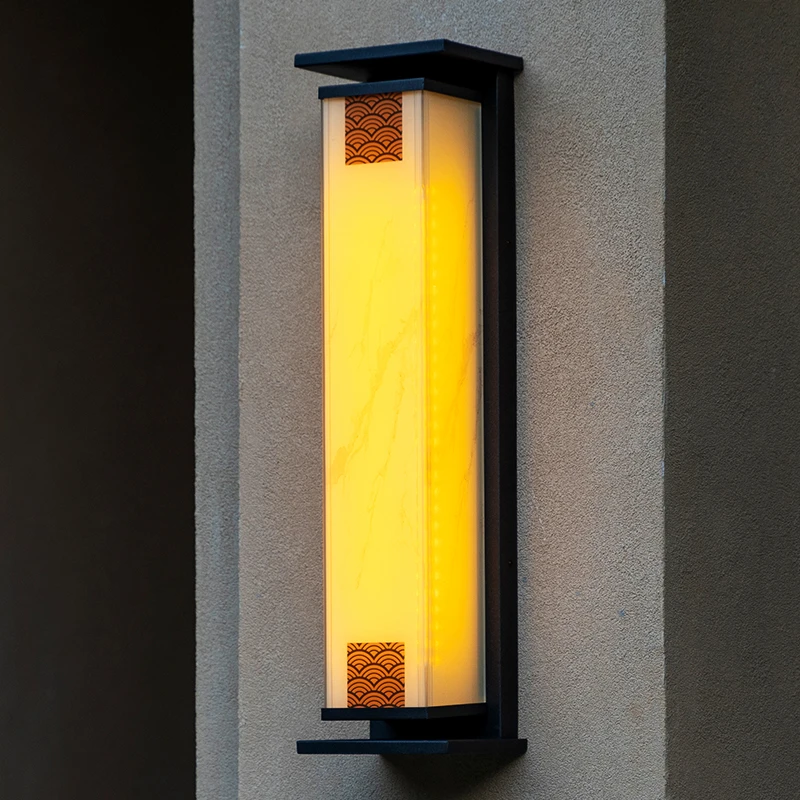 太阳能庭院灯户外阳台防水壁灯长条室外新中式院子门口柱子防雨灯