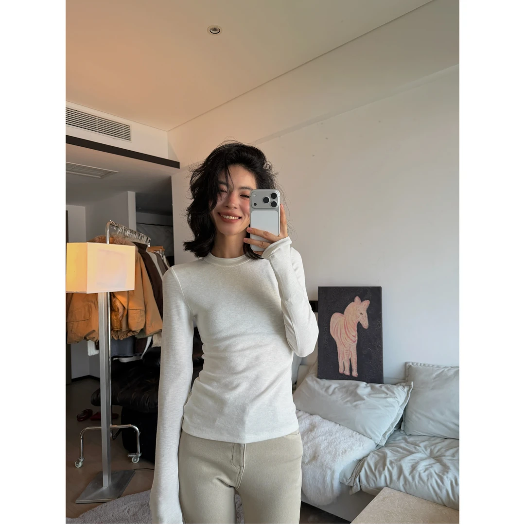 2025 A/W SEP.‘轻拥冬日温柔’三色贴肤感长袖包边领打底5486