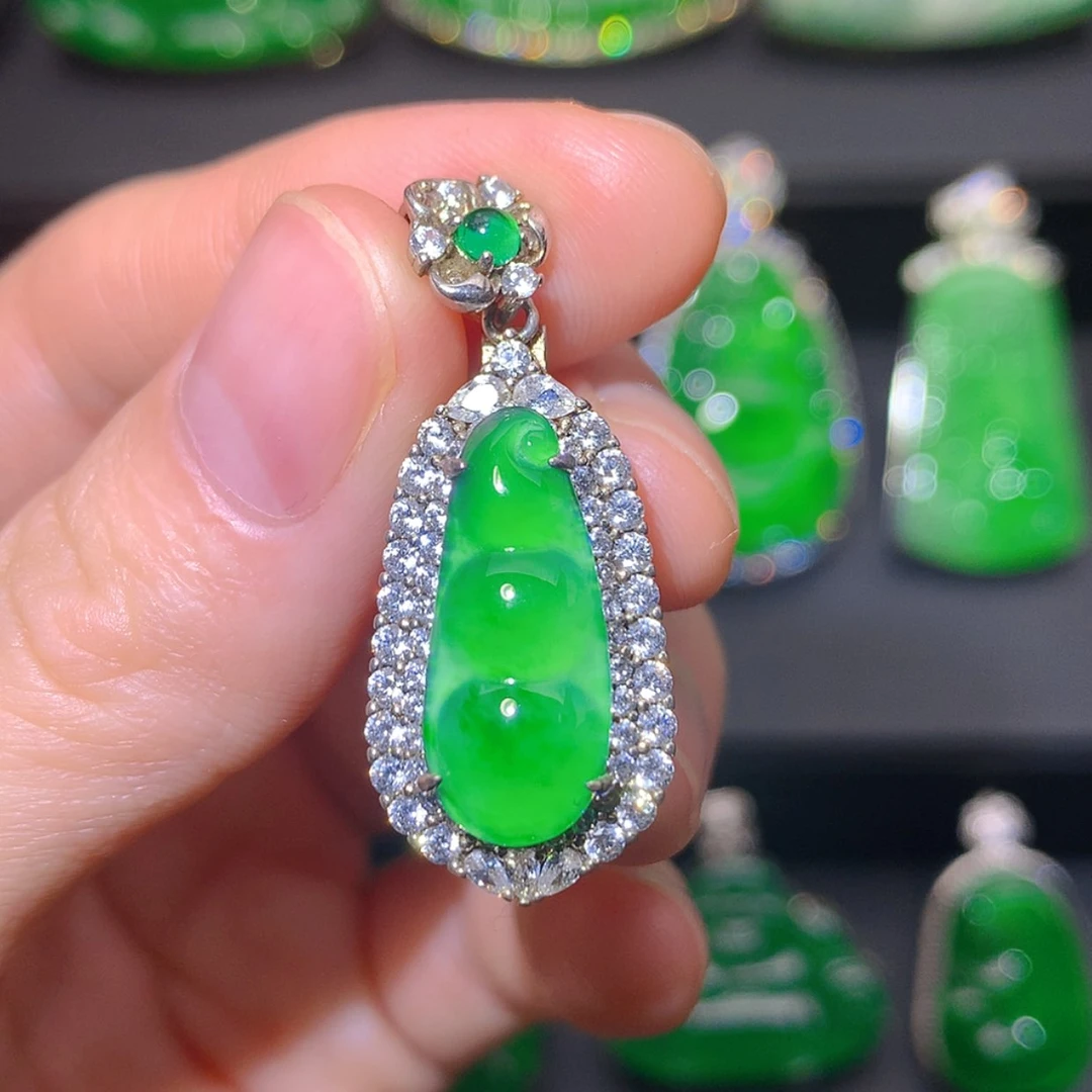 【闪购商品】翡翠银S925镶嵌吊坠(不含链)