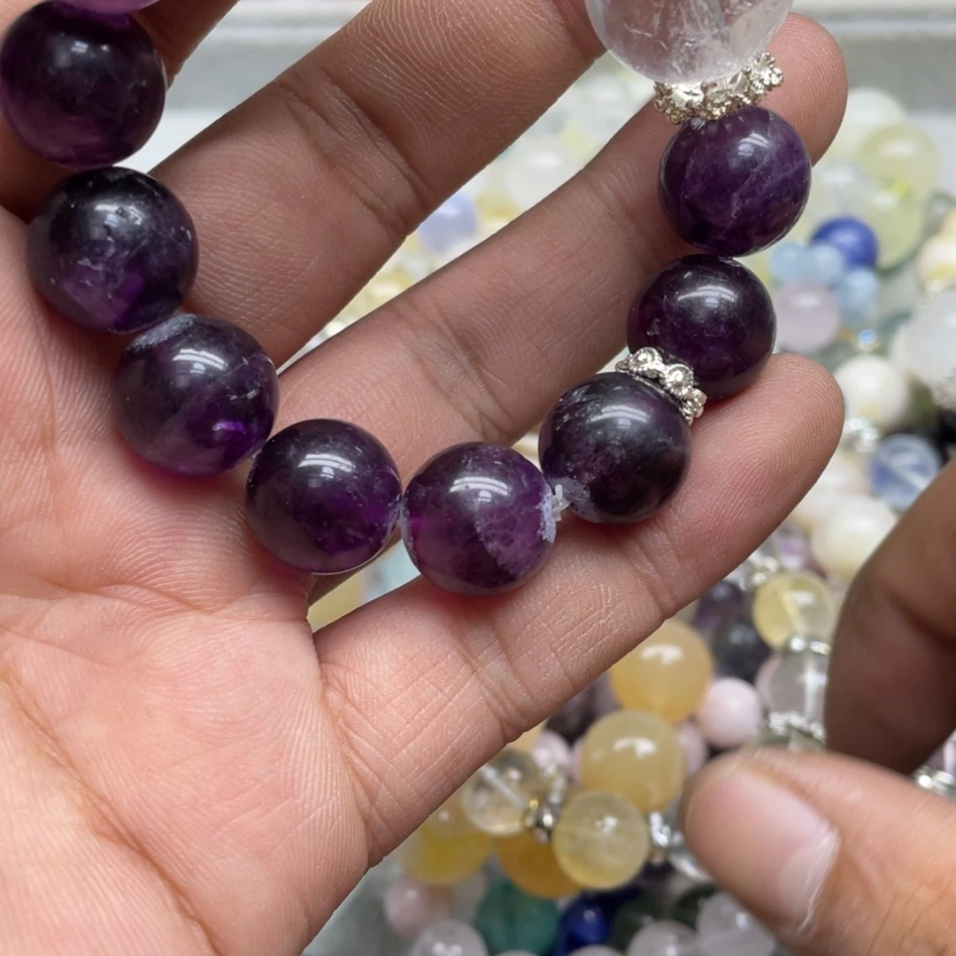 银S800镀金镶嵌颈饰紫晶