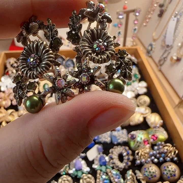 铁合金琉璃合金中古铜镀金耳饰