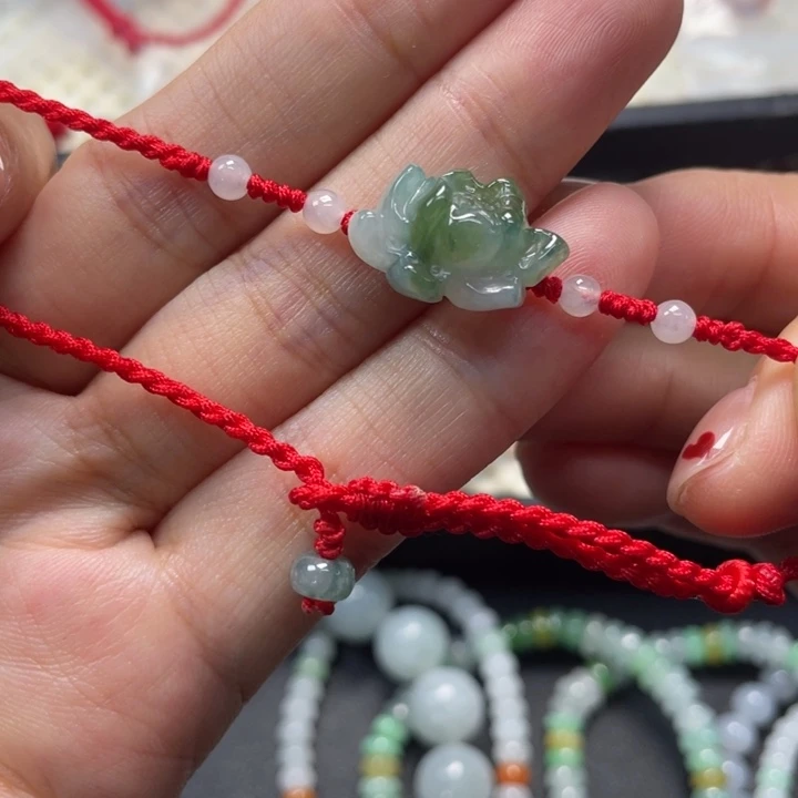 翡翠未镶嵌手绳脚链