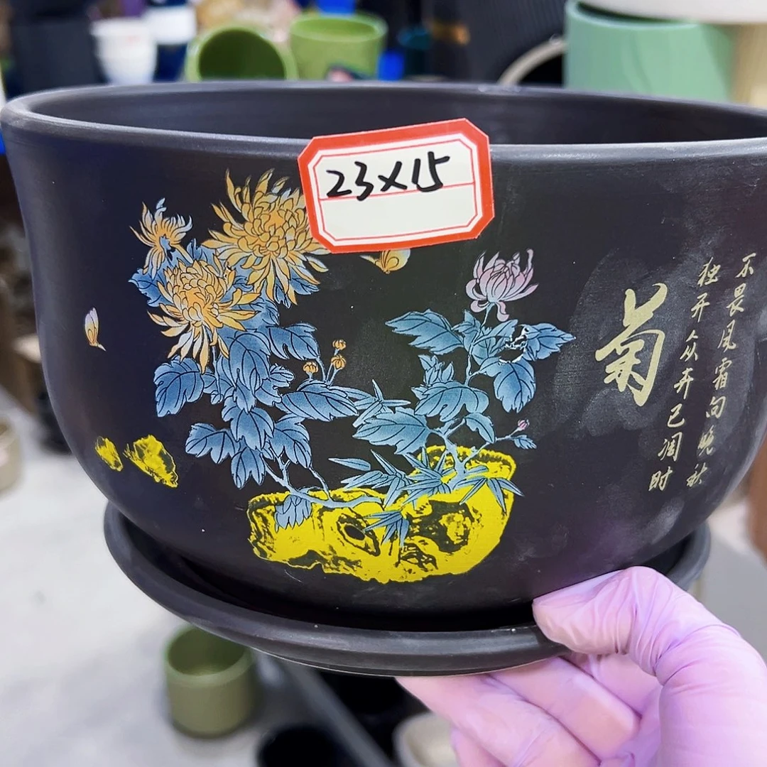 有孔外贸尾单陶瓷花盆凑单10米包邮