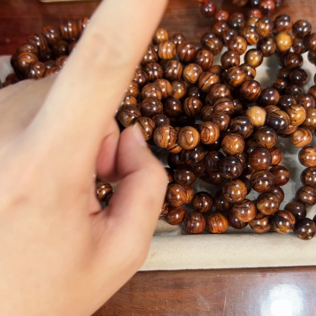 黄花梨/降香黄檀手串/手链15mm圆珠新干多彩