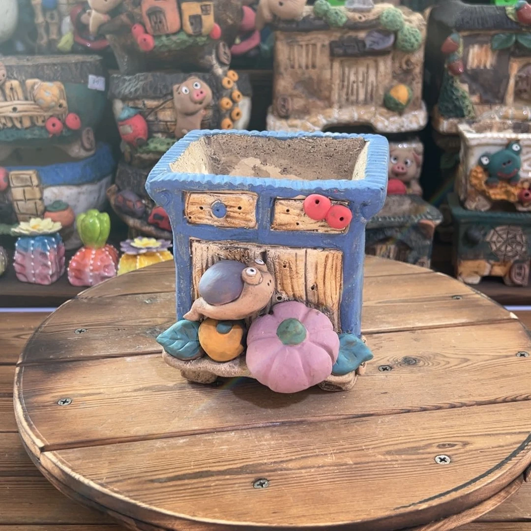 红陶嘻哈多肉花盆