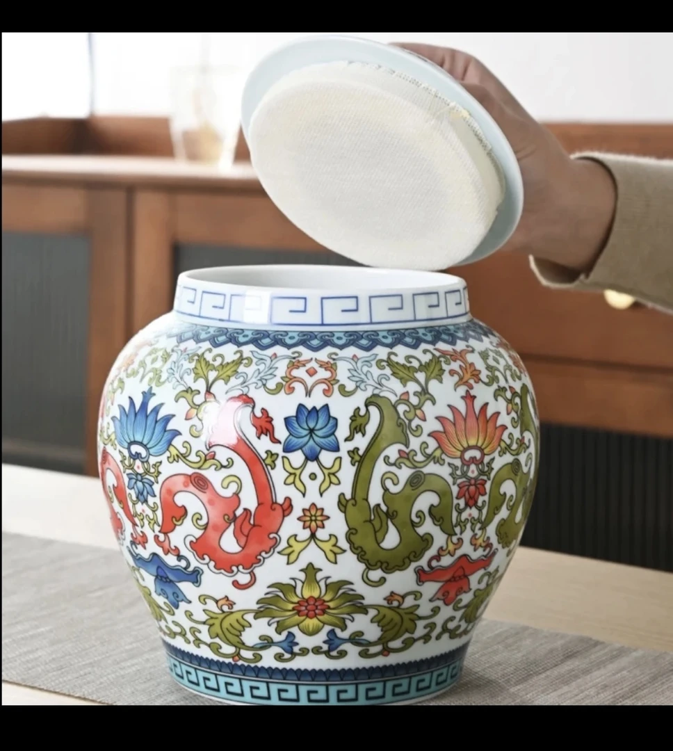 复古龙罐3斤装将军罐陶瓷茶叶罐密封罐