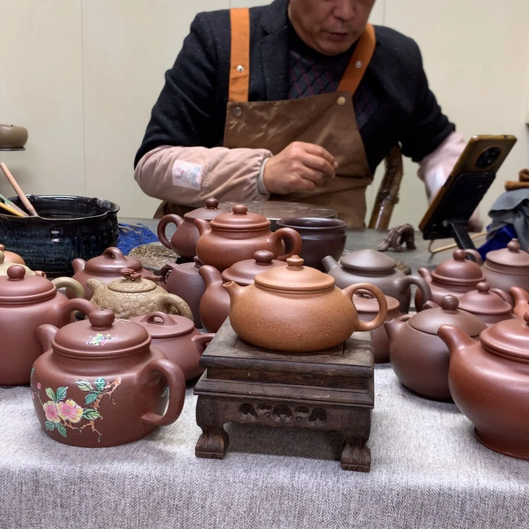 紫泥茶壶黄降坡寒江130 C半手工制作