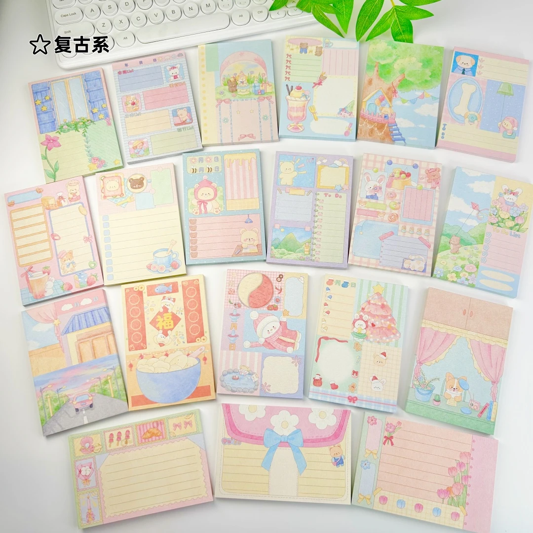 【叽咕出品】双面A7拼布可爱小动物便签本ins简约高颜值手账装饰纸