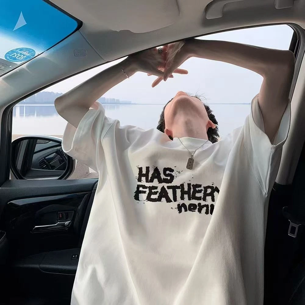 重磅美式短袖男款2025新款潮流潮牌纯棉短袖痞帅T恤高街夏季男生