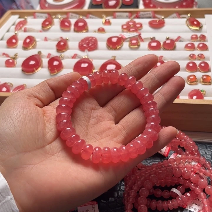 菱锰矿（红纹石）未镶嵌手绳