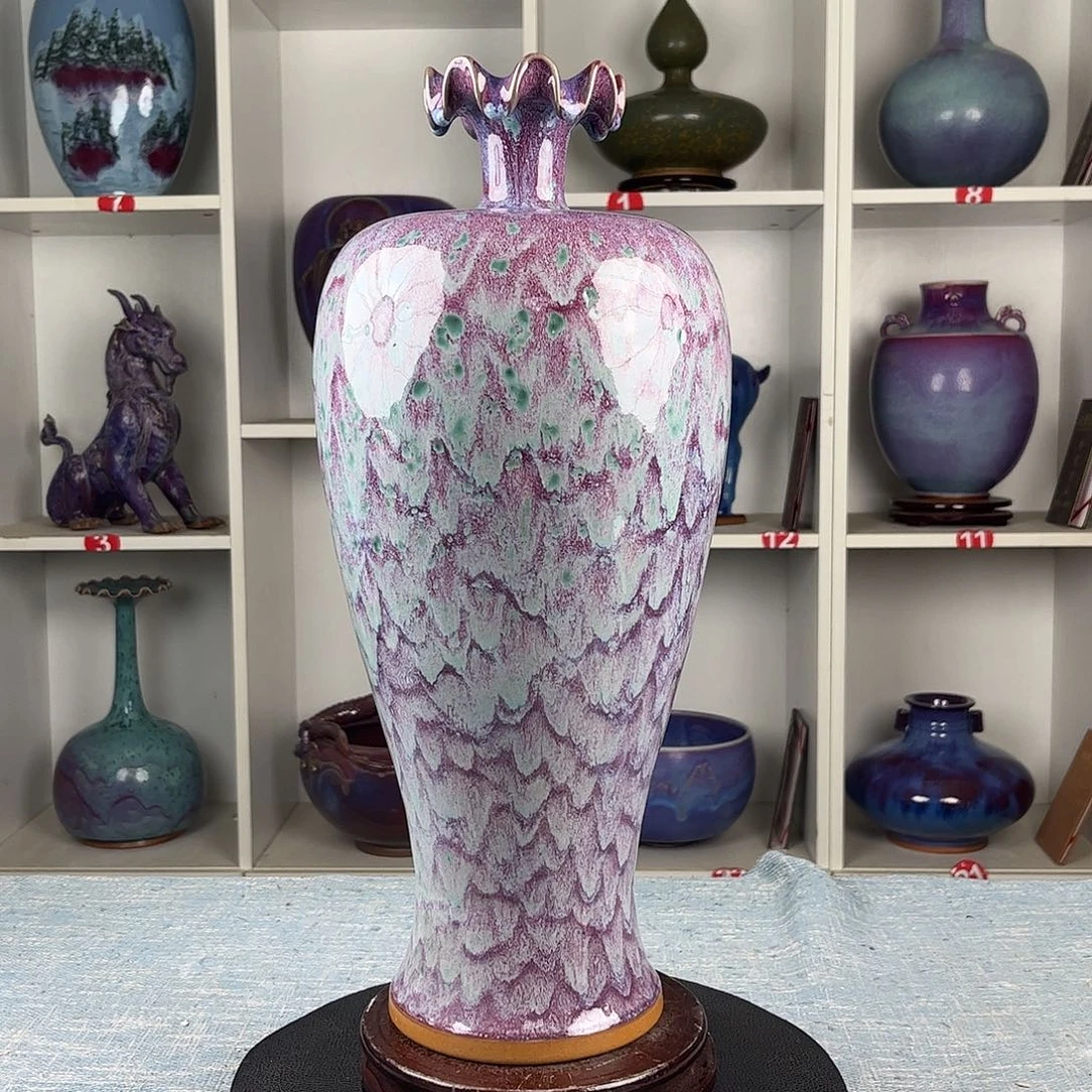 瓷片摆件……荷韵瓶……无礼盒