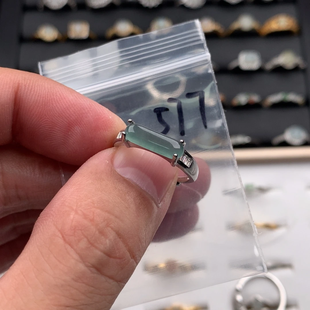 翡翠银S925镶嵌戒圈577