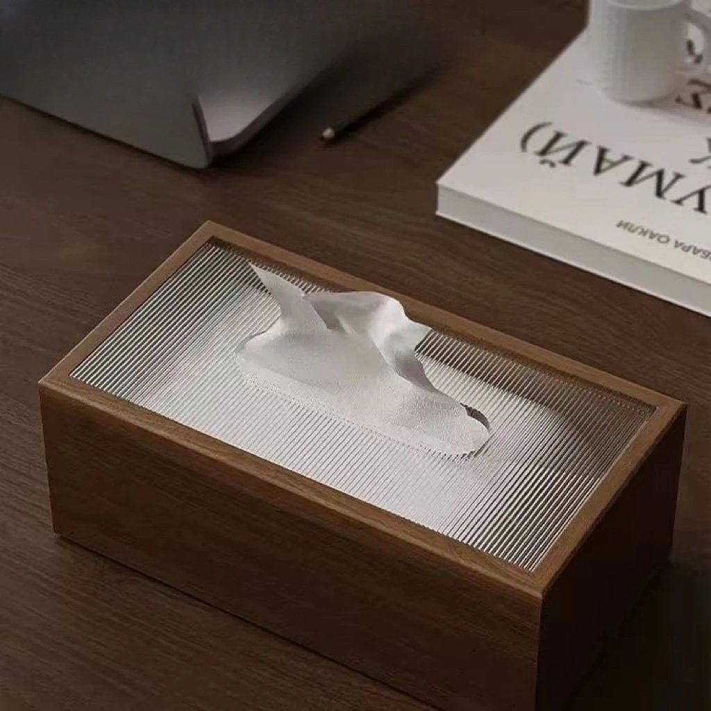 客厅纸巾盒高档茶几新中式木质抽纸餐巾收纳饭店酒店餐厅原木ch