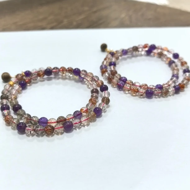 【书记甄选】天然黑金超七双圈手链 多样性发一件 5mm+ 7619CT