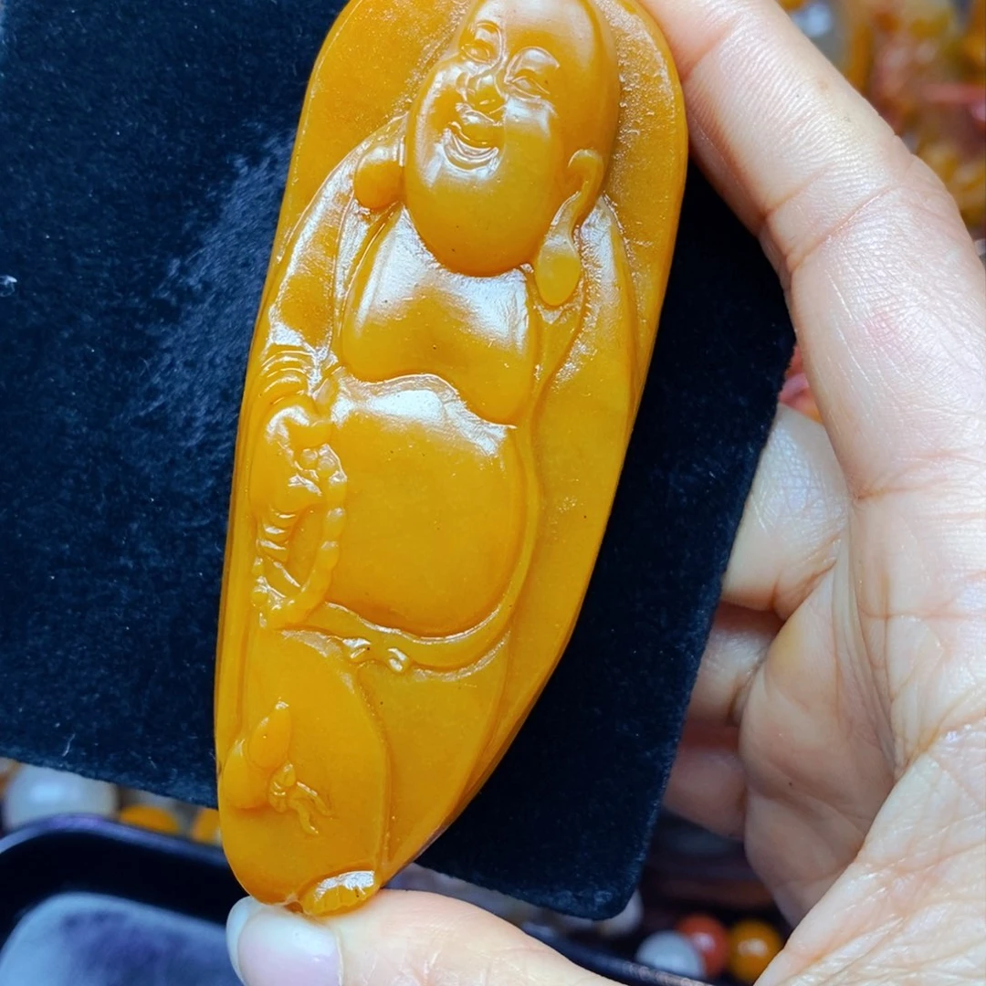 未镶嵌石英质玉（黄龙玉）吊坠(不含链)