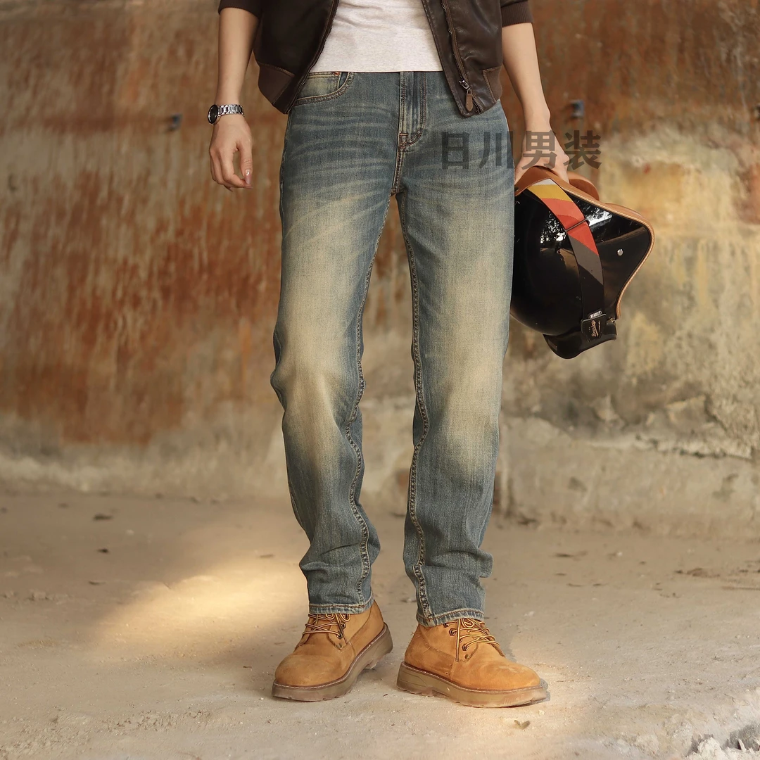 【罗马夏日】赤耳丹宁福利款！春夏复古合体直筒显瘦高级牛仔裤男士