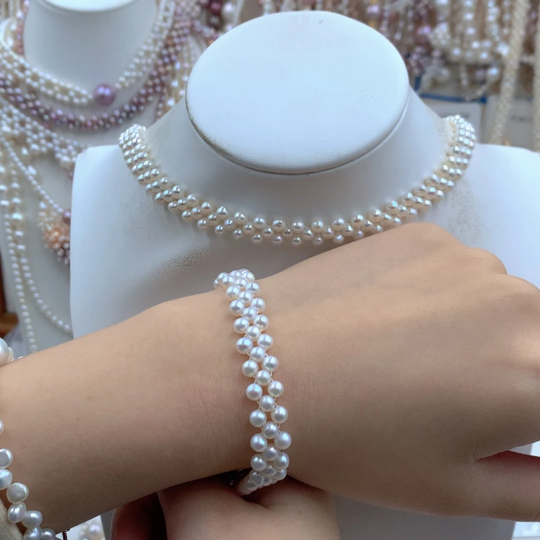 颈饰合金淡水珍珠没****?