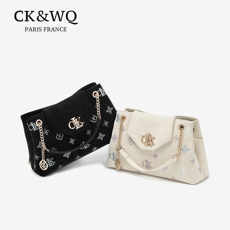 【当日发】CK&WQ/2025秋冬上新 小香风气质大容量设计单肩包
