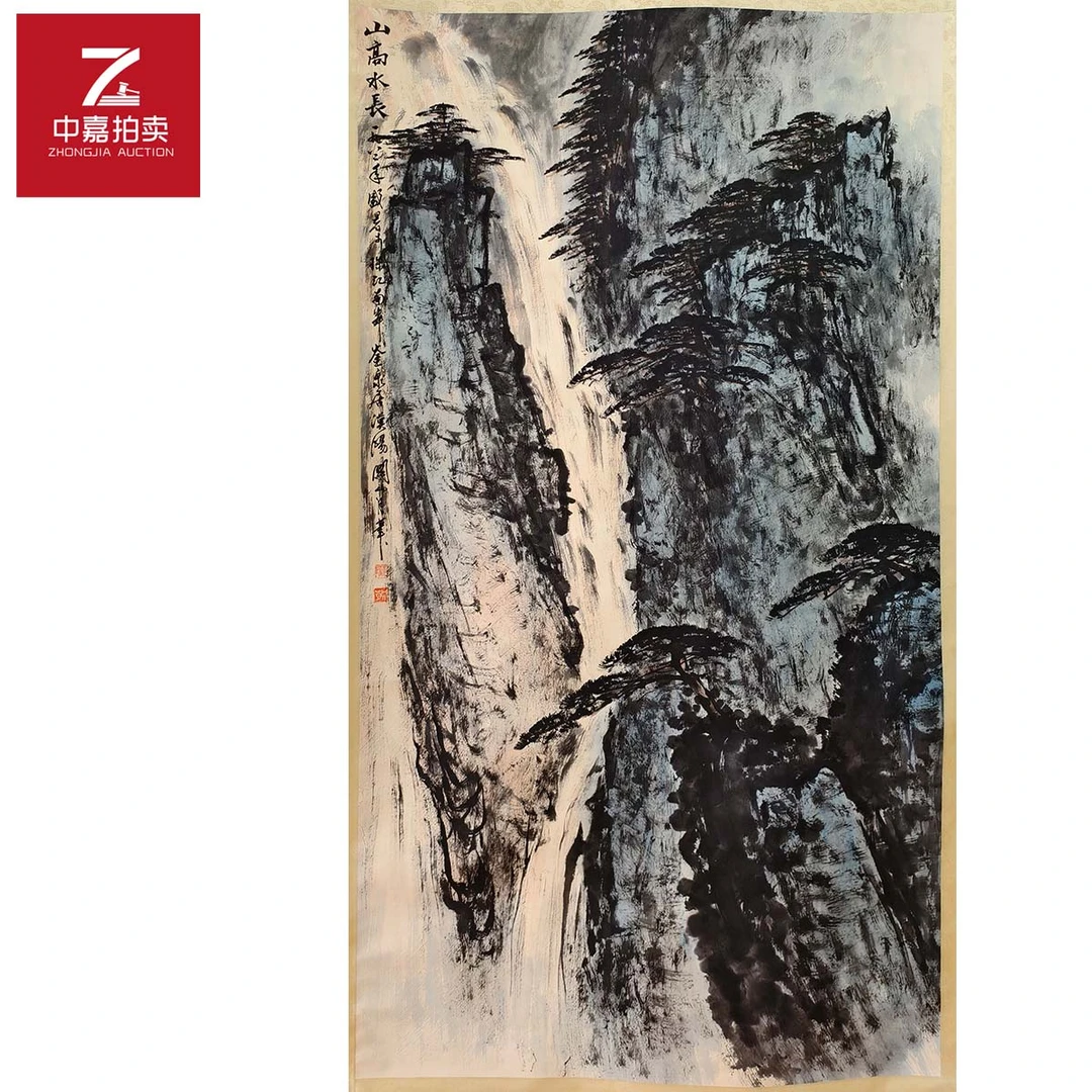 1-G0001gsy绘画立轴高山瀑布94x173