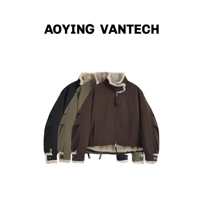AOYING VANTECH【北欧环游】罗曼狐毛毛派克服新款女士休闲加厚外套