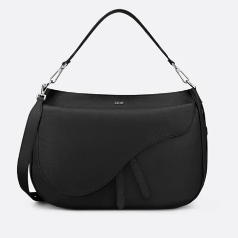 98新Dior迪奥6263黑色牛皮马鞍男士邮差包斜挎包 尺寸