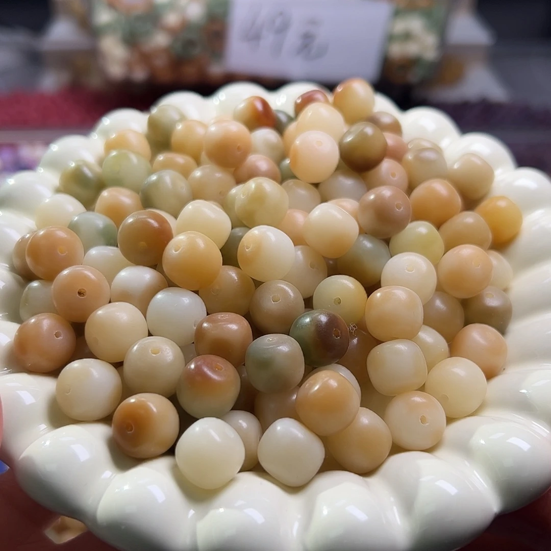 菩提根/象牙果吊坠卡12油墨风桶珠110颗