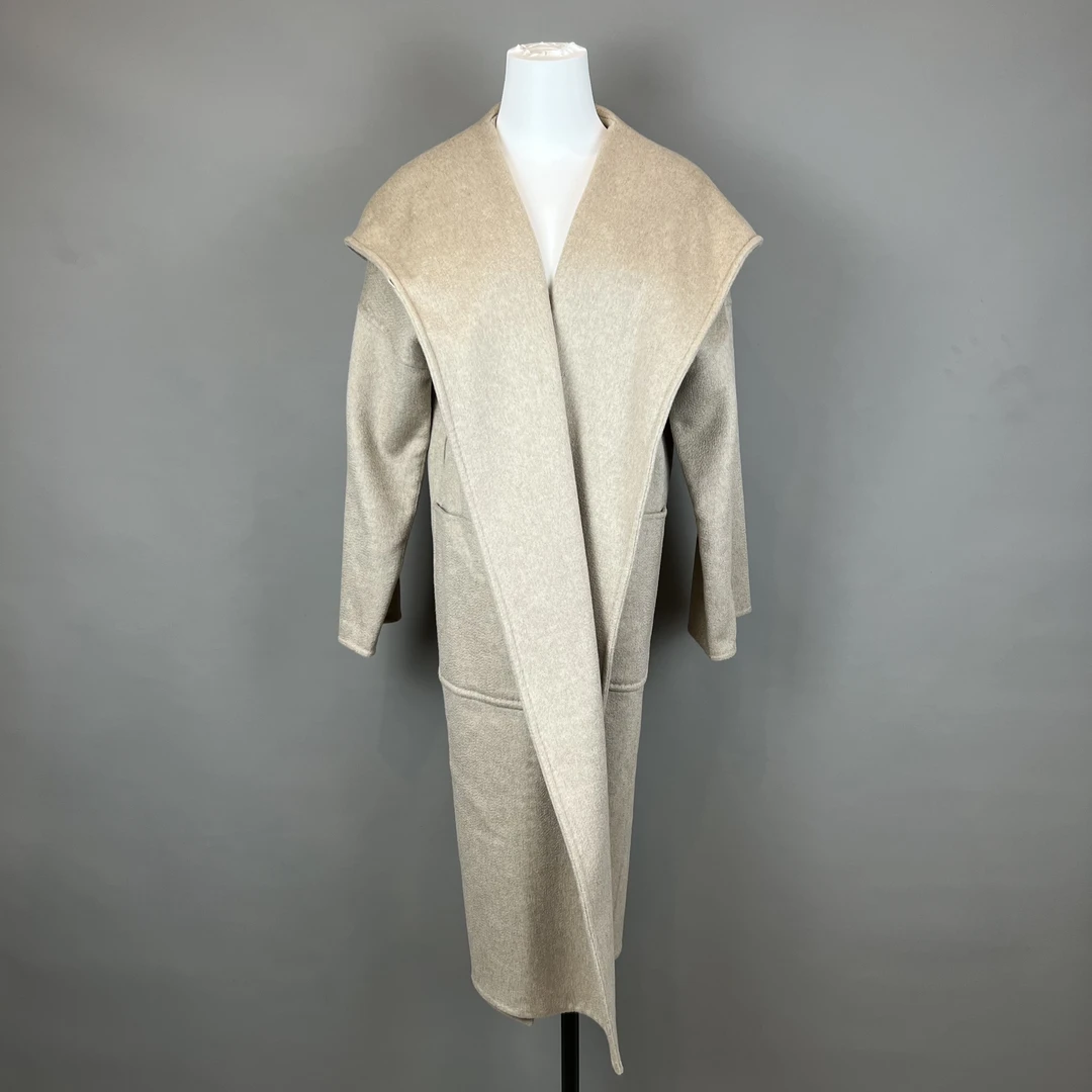 95新 MaxMara 250171/38码/翻领连帽大衣/缺腰带